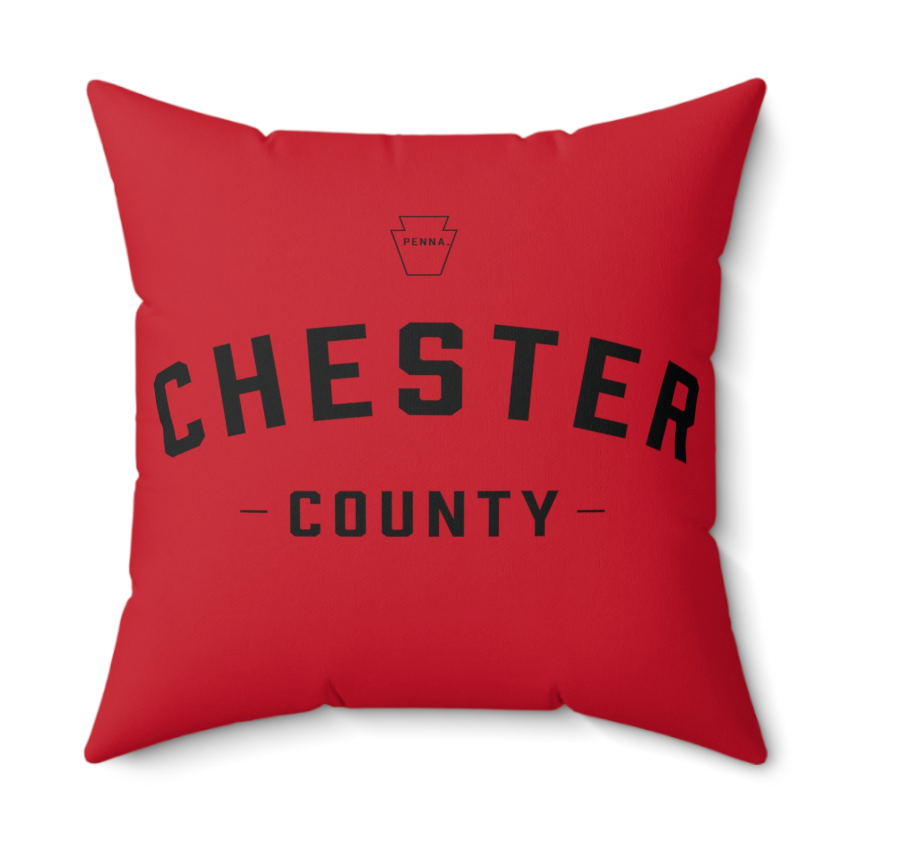Red Chester County Square Pillow