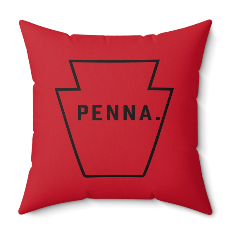 Red Penna Square Pillow