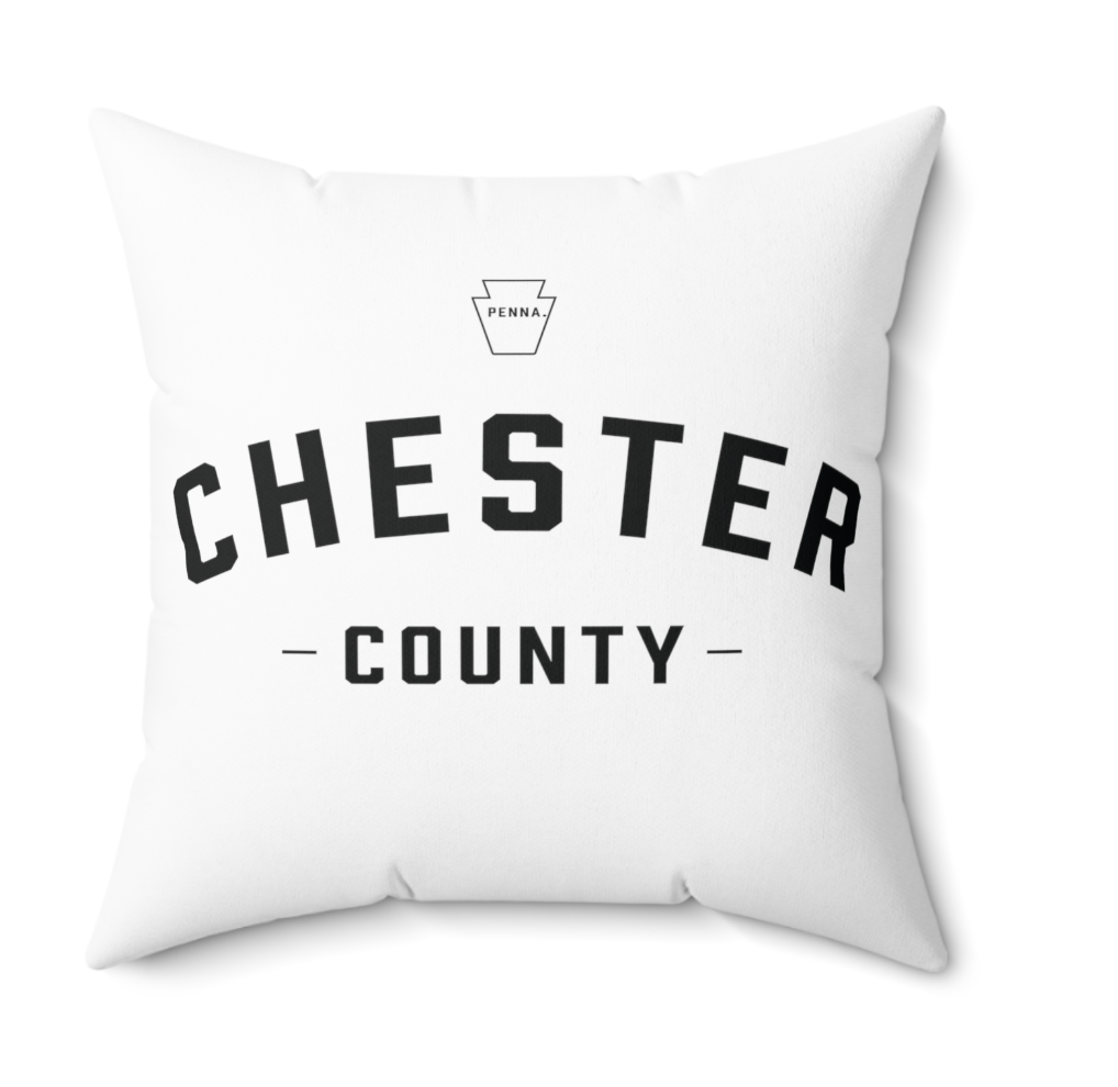 Chester County White Square Pillow